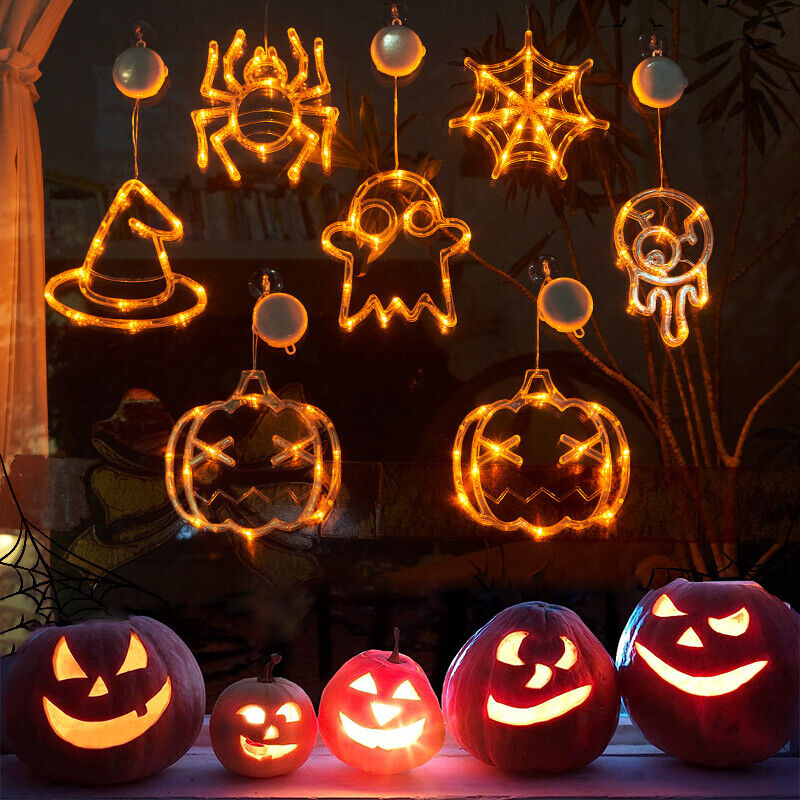 Halloween LED Window Lights – Pumpkin, Spider & Ghost