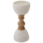 Marble & Mango Wood Pillar Candle Holder