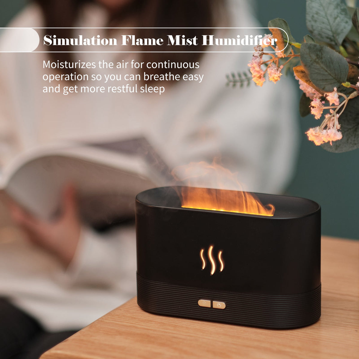 Diffuser With Flame Light Mist Humidifier Aromatherapy
