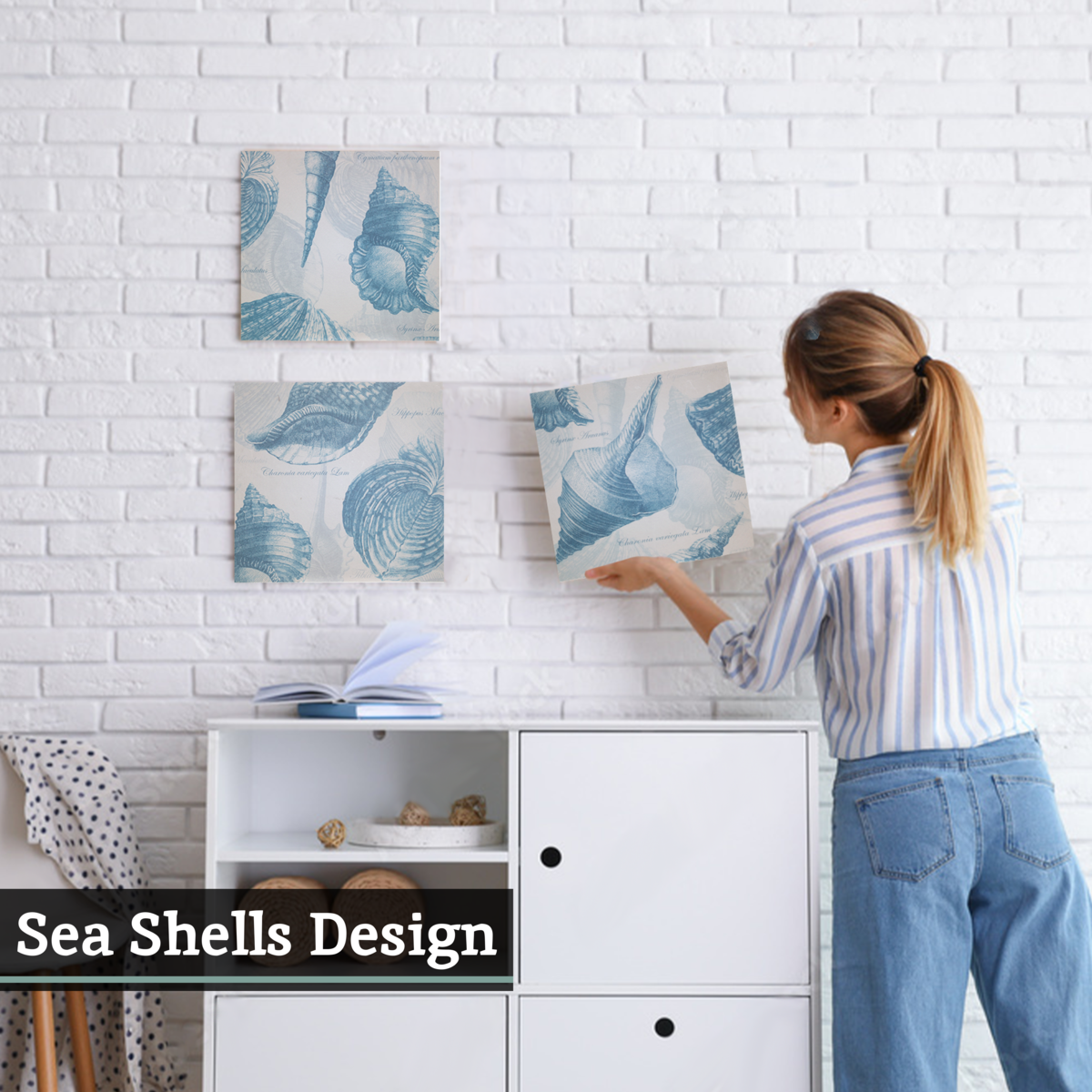 Coastal Shell Wall Plaques - Set of 3