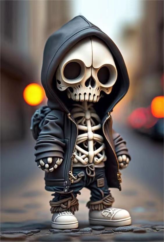 Resin Skull & Skeleton Halloween Figurines