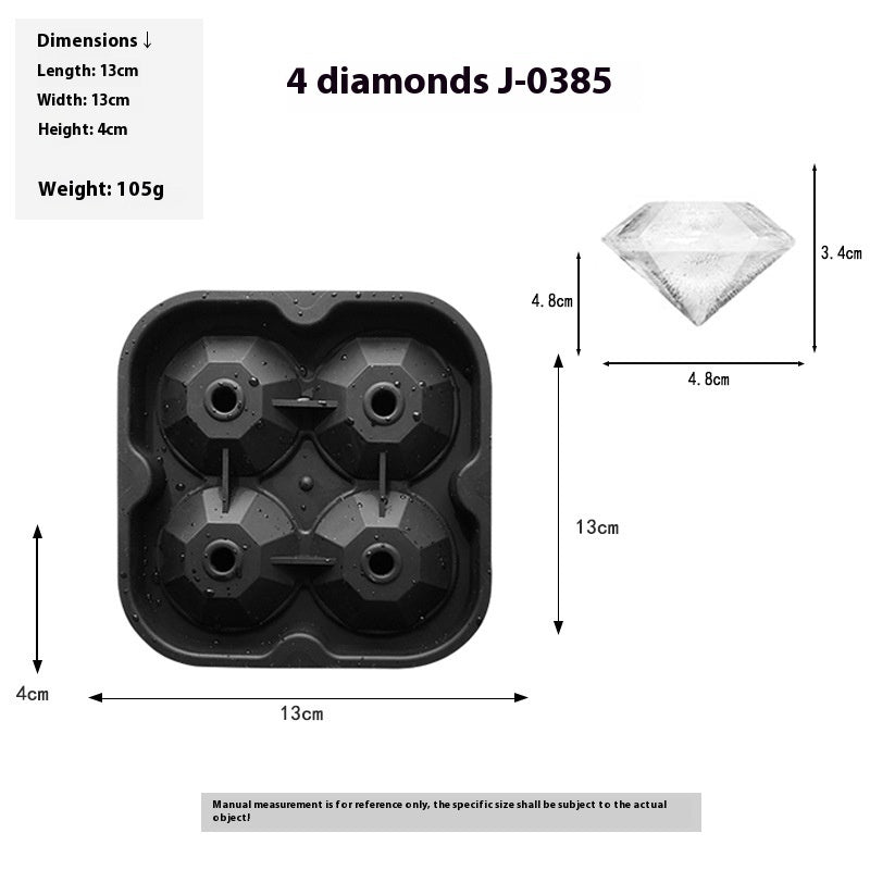 Silicone Ice Moulds – Skull, Rose, Ball & Diamond