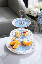 Porcelain Tea Gift Set with 3-Tier Cake Stand – Blue Rose