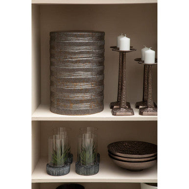 Pewter Decorative Bowl with Raised Tile Texture
