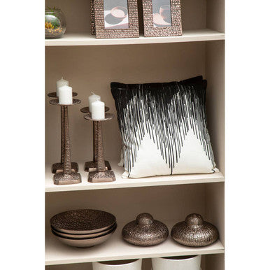 Pewter Decorative Bowl with Raised Tile Texture