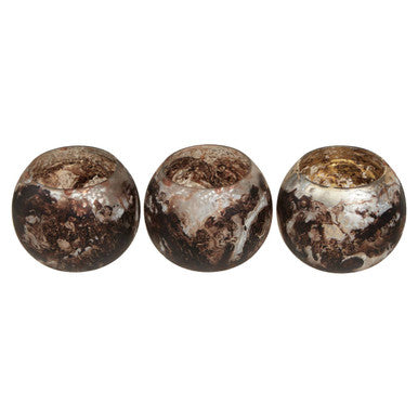 Brown Marble Effect Tealight Holders - Set of 3