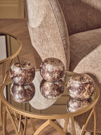 Brown Marble Effect Tealight Holders - Set of 3