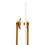 White Marble Disc Table Lamp with Gold Finish Base