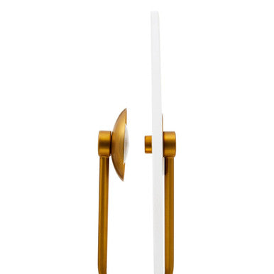 White Marble Disc Table Lamp with Gold Finish Base