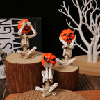 Pumpkin-Head Skull Ornaments – Set of 3