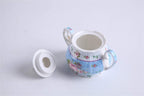 Porcelain Teapot, Sugar Bowl & Milk Jug Set – Blue Rose