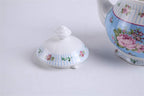 Porcelain Teapot, Sugar Bowl & Milk Jug Set – Blue Rose