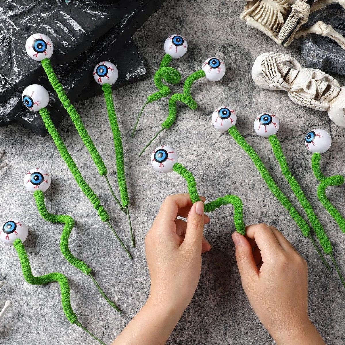 Halloween Eyeball Twig Stems – Set of 20