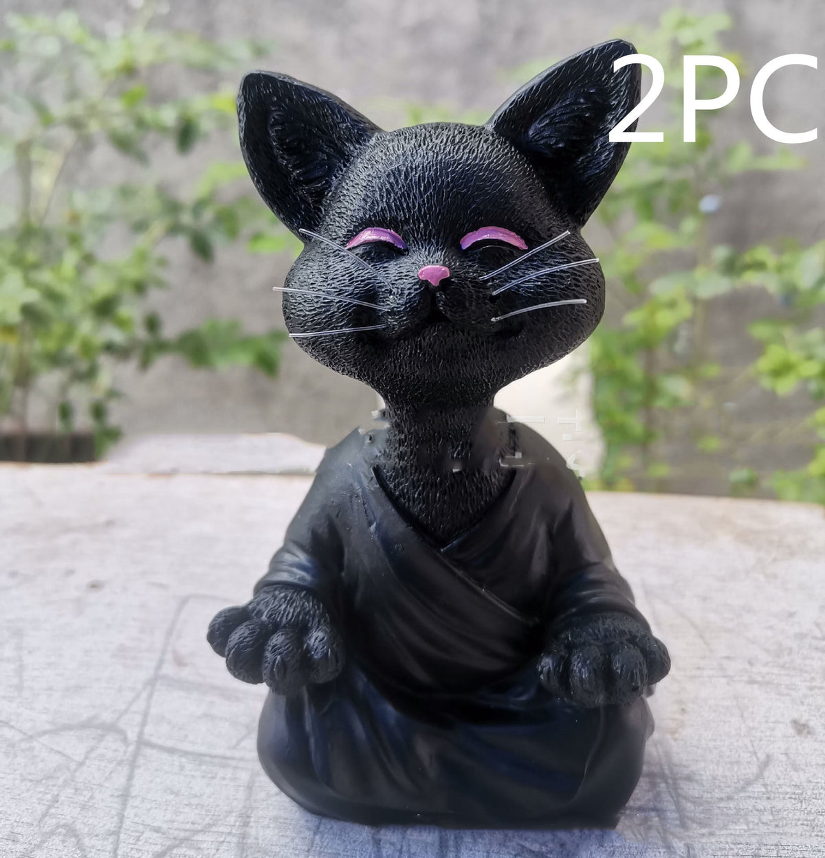 Buddha Cat Figurine, Collectible Happy Cat Decor, Meditation Yoga