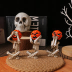 Pumpkin-Head Skull Ornaments – Set of 3