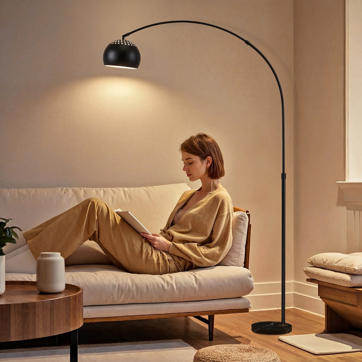 Arc Floor Lamp, Modern Adjustable Standing