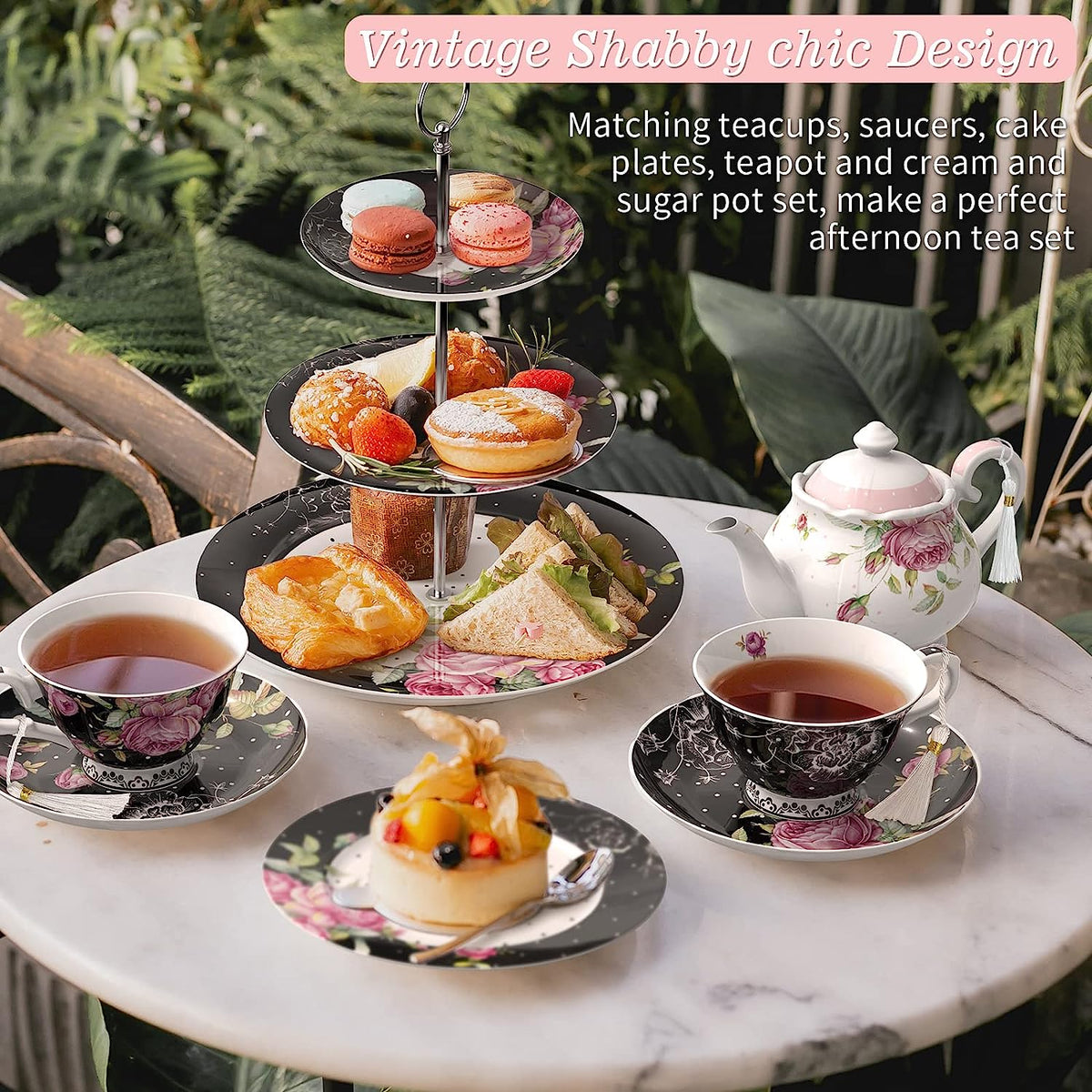Afternoon Tea Porcelain Gift Set – Black