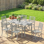 7-Piece Garden Table & Chairs Set with Umbrella Hole