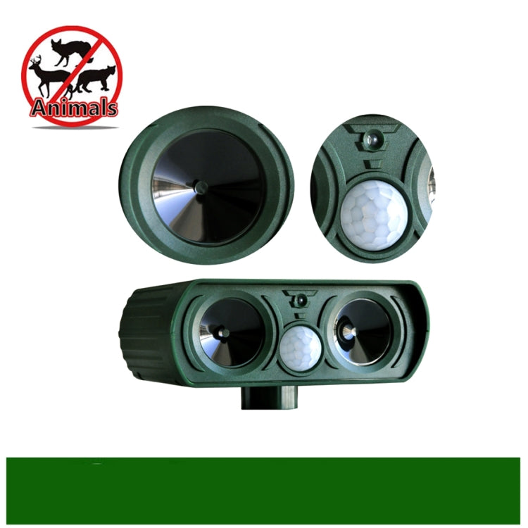 2 PCS Powerful Ultrasonic Solar-powered Animal Repeller With PIR Sensor & Light Sensor, Got the CE / ROHS Certification