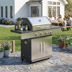4+1 Portable Gas BBQ Grill with Side Burner