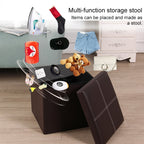 Leather Storage Box Creative Crossline Folding Sofa Bench