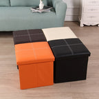 Leather Storage Box Creative Crossline Folding Sofa Bench