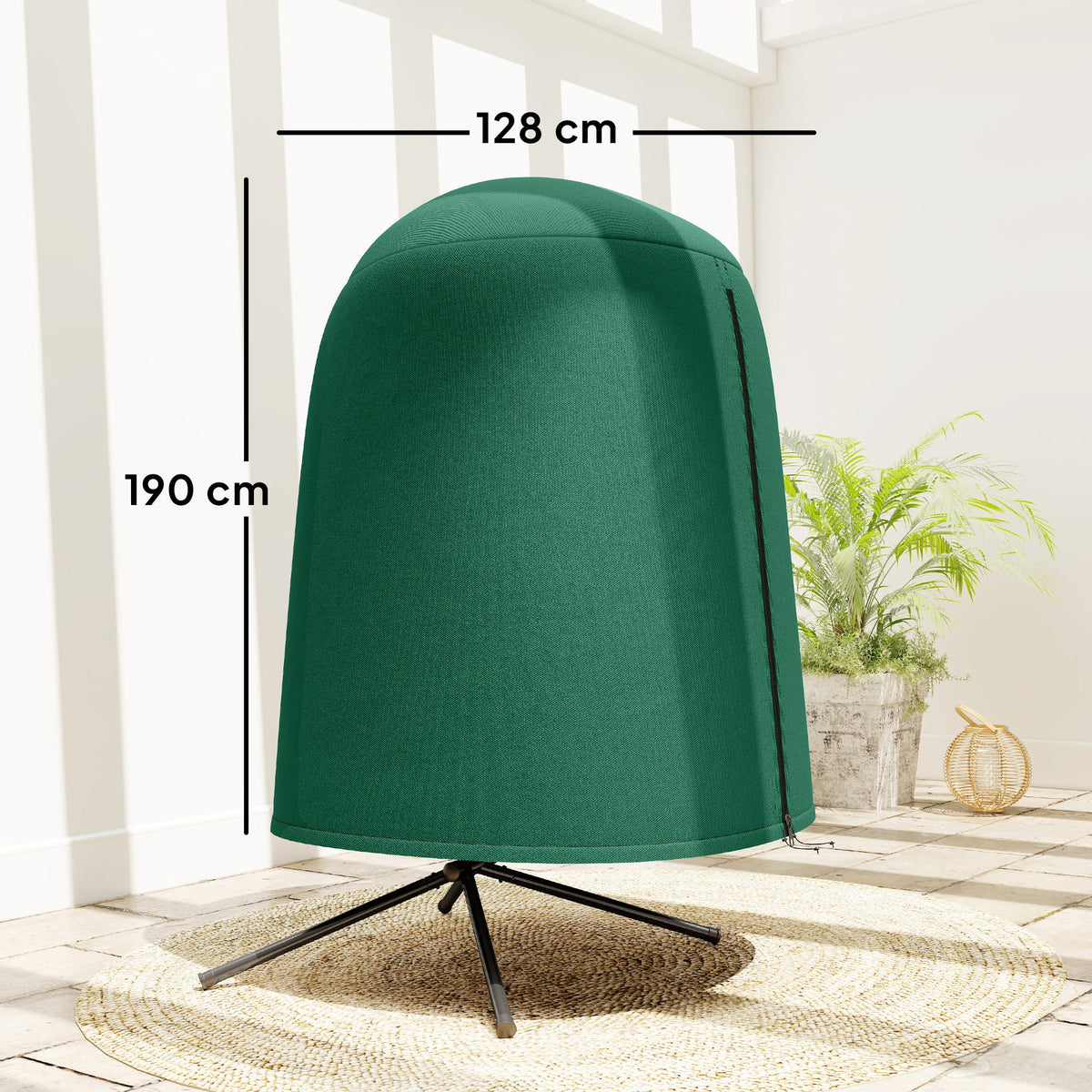 190 x 128cm Hanging Egg Chair Furniture Cover - Green