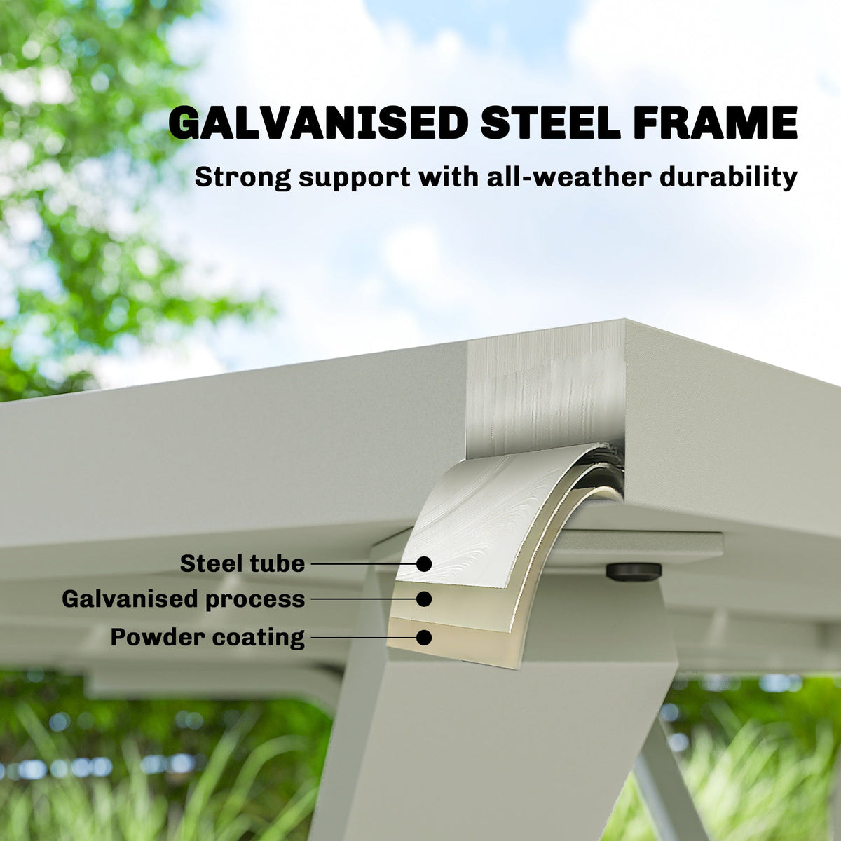 7-Piece Garden Table & Chairs Set with Umbrella Hole