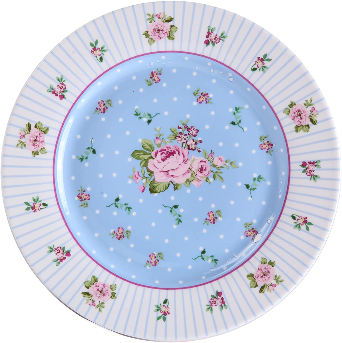 Porcelain 4-Piece Cake Plate Set – Blue Rose