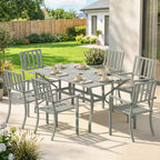 7-Piece Garden Table & Chairs Set with Umbrella Hole