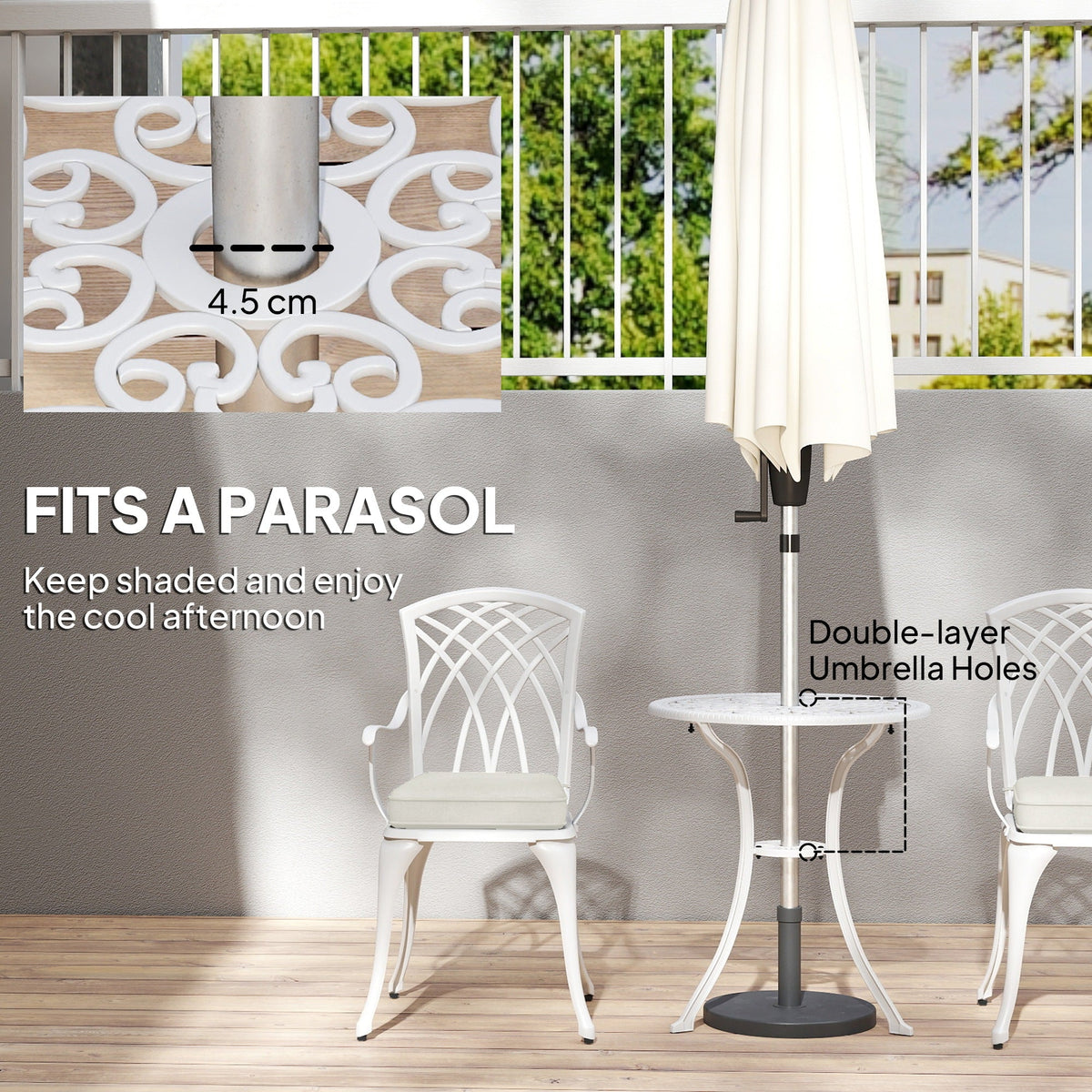 Three-Piece Cast Aluminium Bistro Set