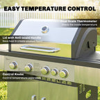 4+1 Portable Gas BBQ Grill with Side Burner