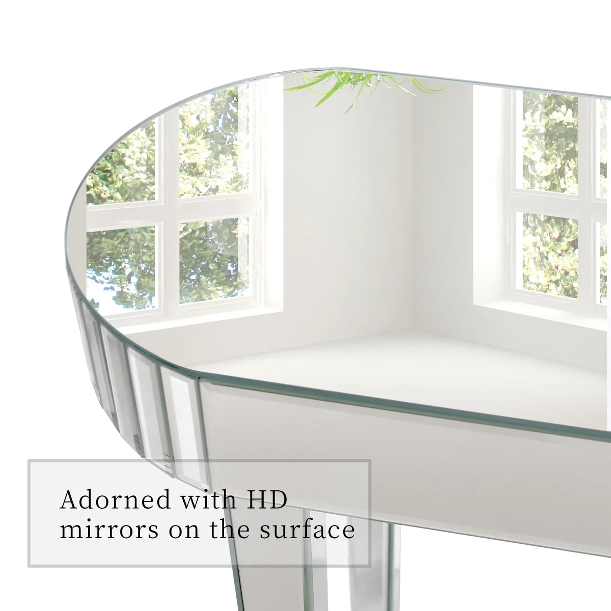 Ultra Long Silver Mirrored Entry Console Table, Vanity Table