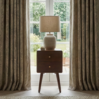 Walnut Narrow Bedside Table with Brass Drawer Pulls - 30cm