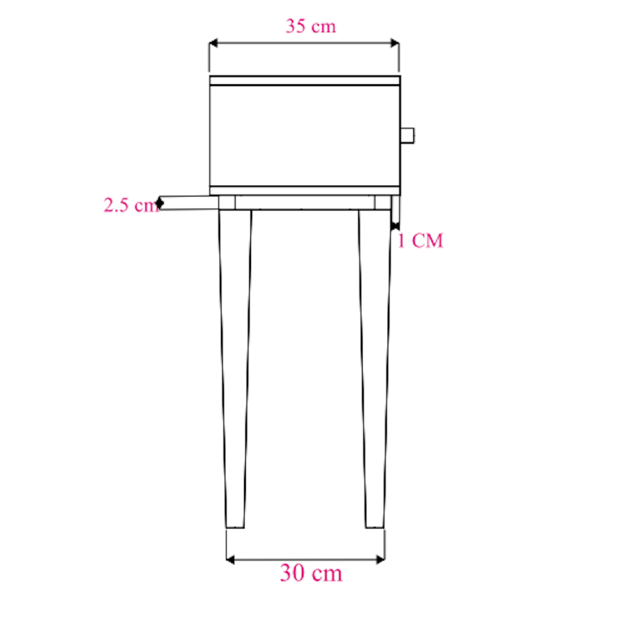 Walnut 3-in-1 Console Table, Dressing Table & Desk - 90cm