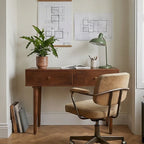 Walnut 3-in-1 Console Table, Dressing Table & Desk - 90cm