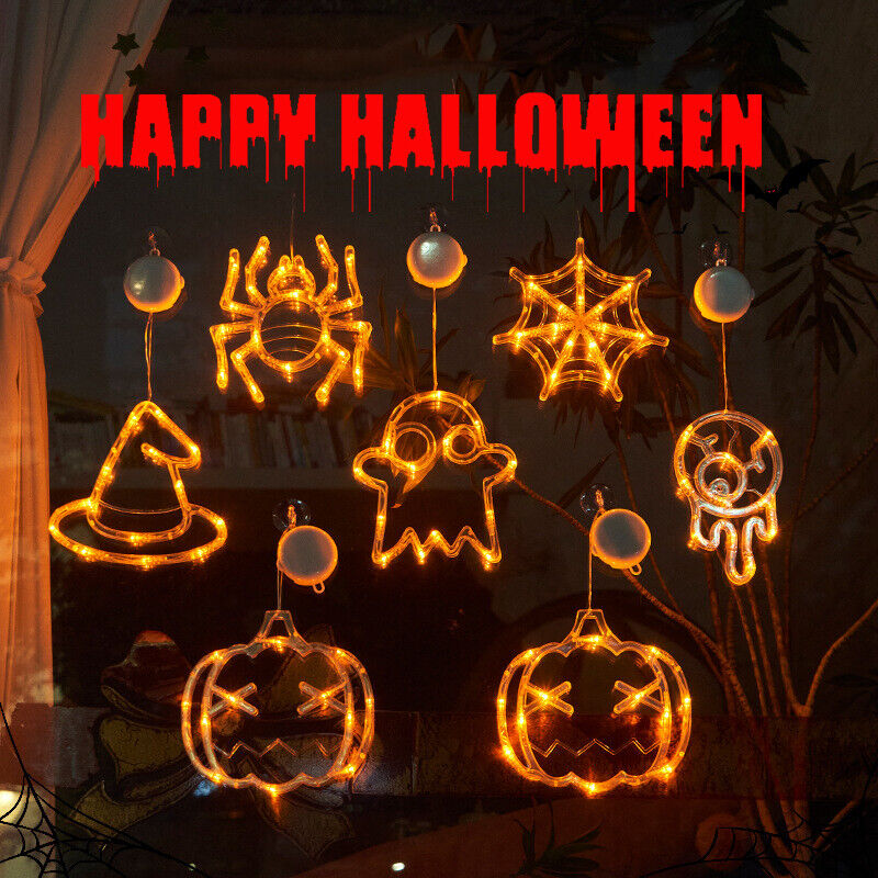 Halloween LED Window Lights – Pumpkin, Spider & Ghost