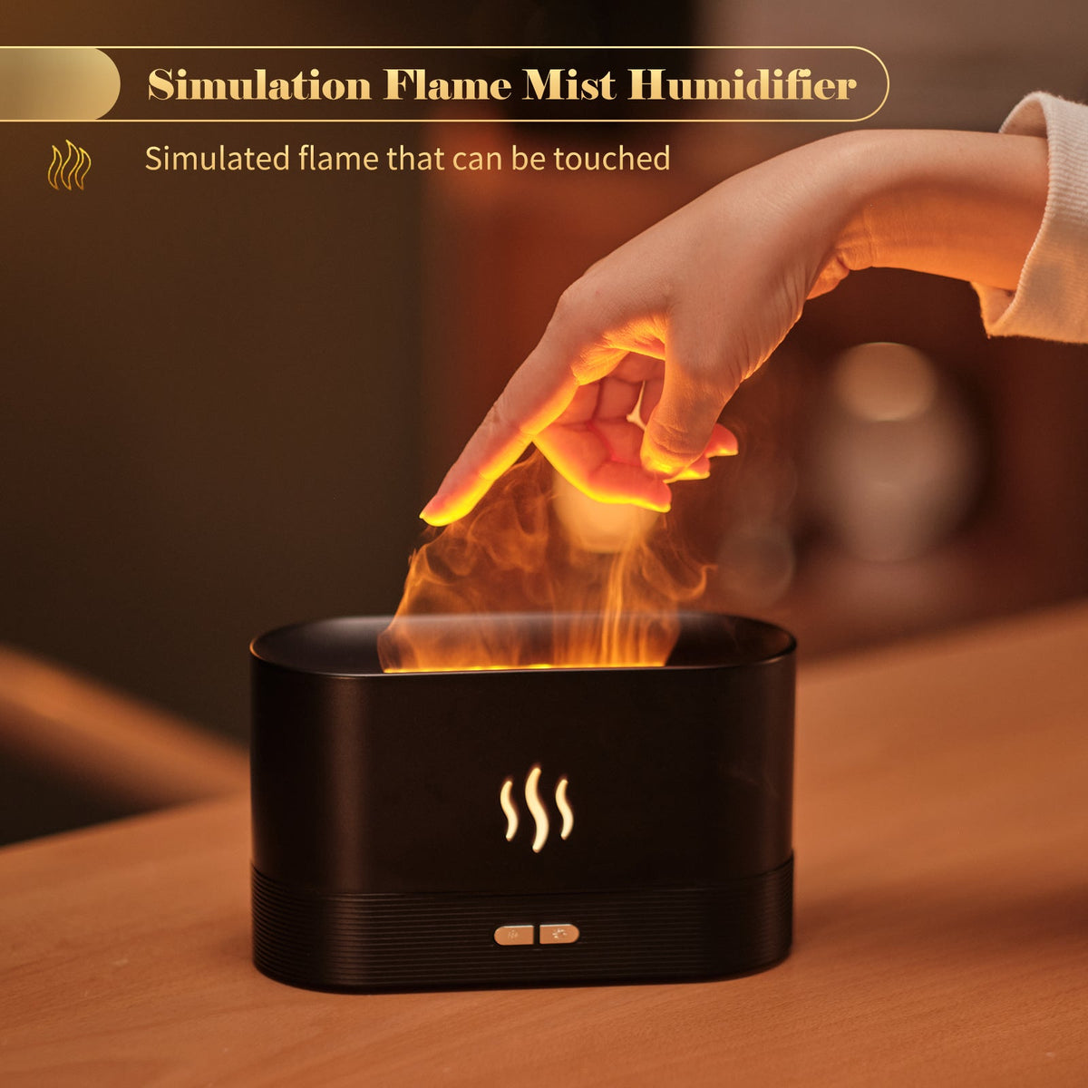 Diffuser With Flame Light Mist Humidifier Aromatherapy