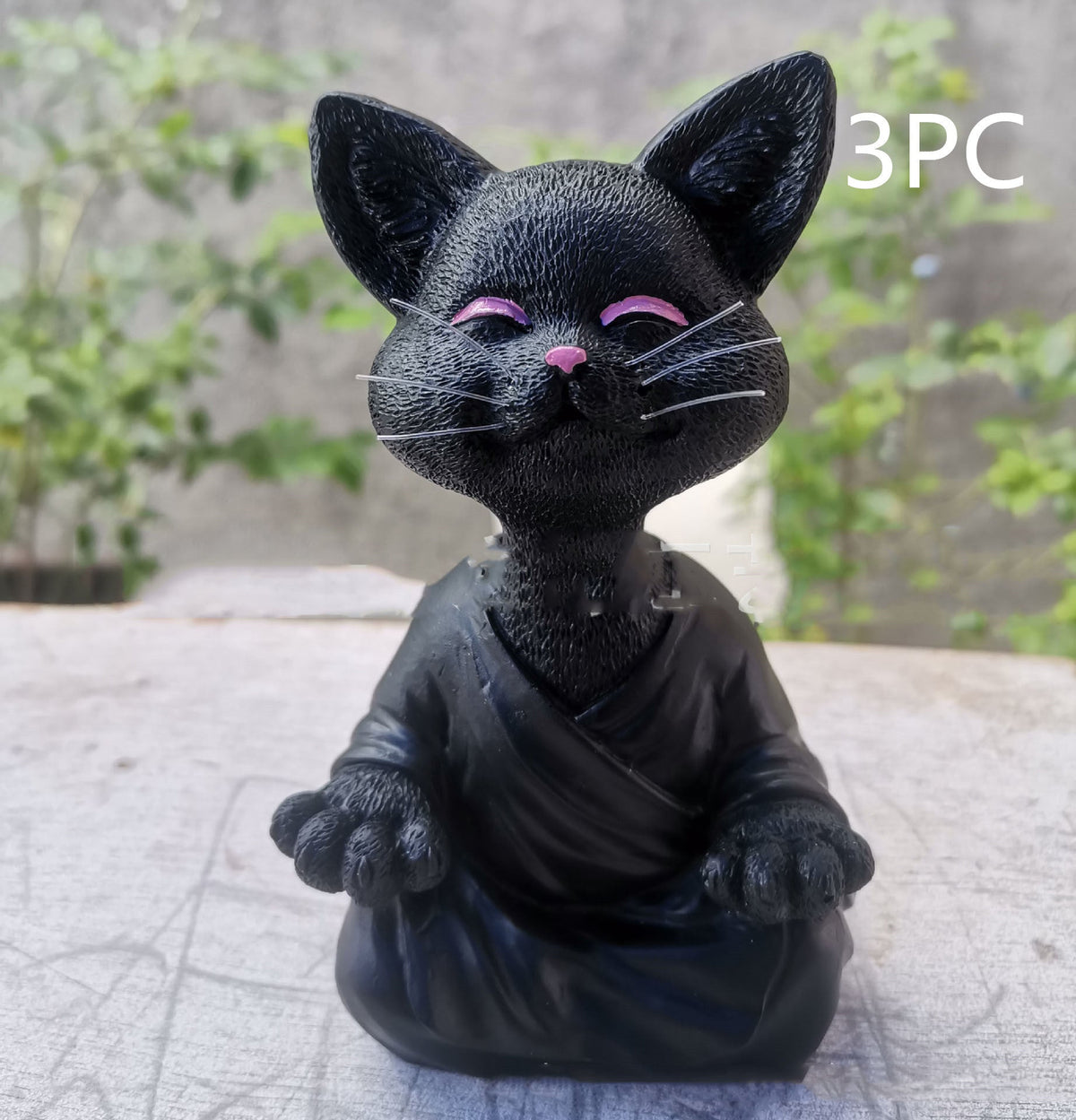 Buddha Cat Figurine, Collectible Happy Cat Decor, Meditation Yoga