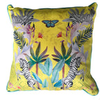 Stallion Zebra Cushion – Vegan Suede, Citrus Yellow