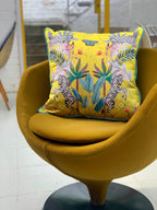 Stallion Zebra Cushion – Vegan Suede, Citrus Yellow