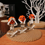Pumpkin-Head Skull Ornaments – Set of 3