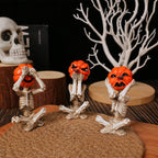 Pumpkin-Head Skull Ornaments – Set of 3