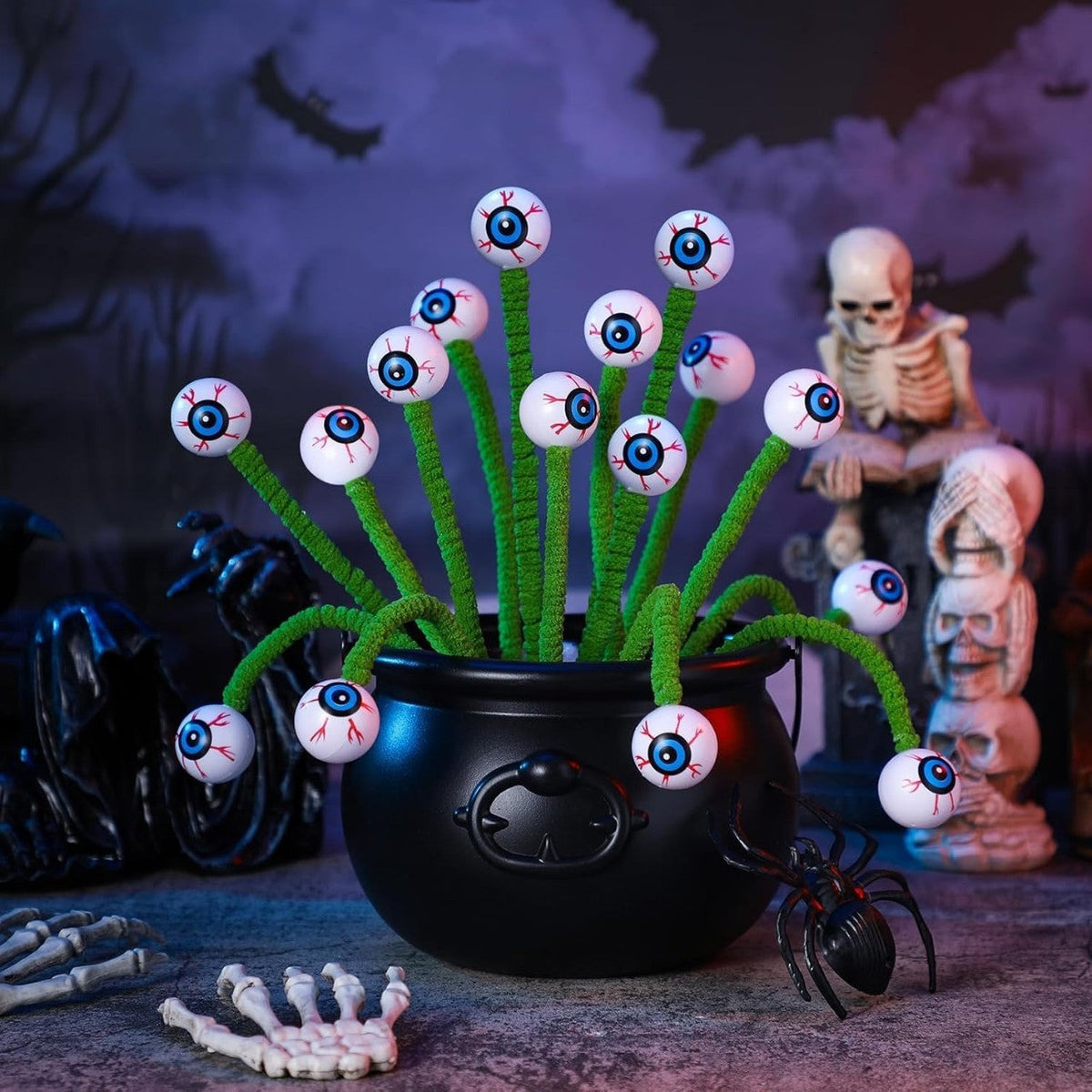 Halloween Eyeball Twig Stems – Set of 20