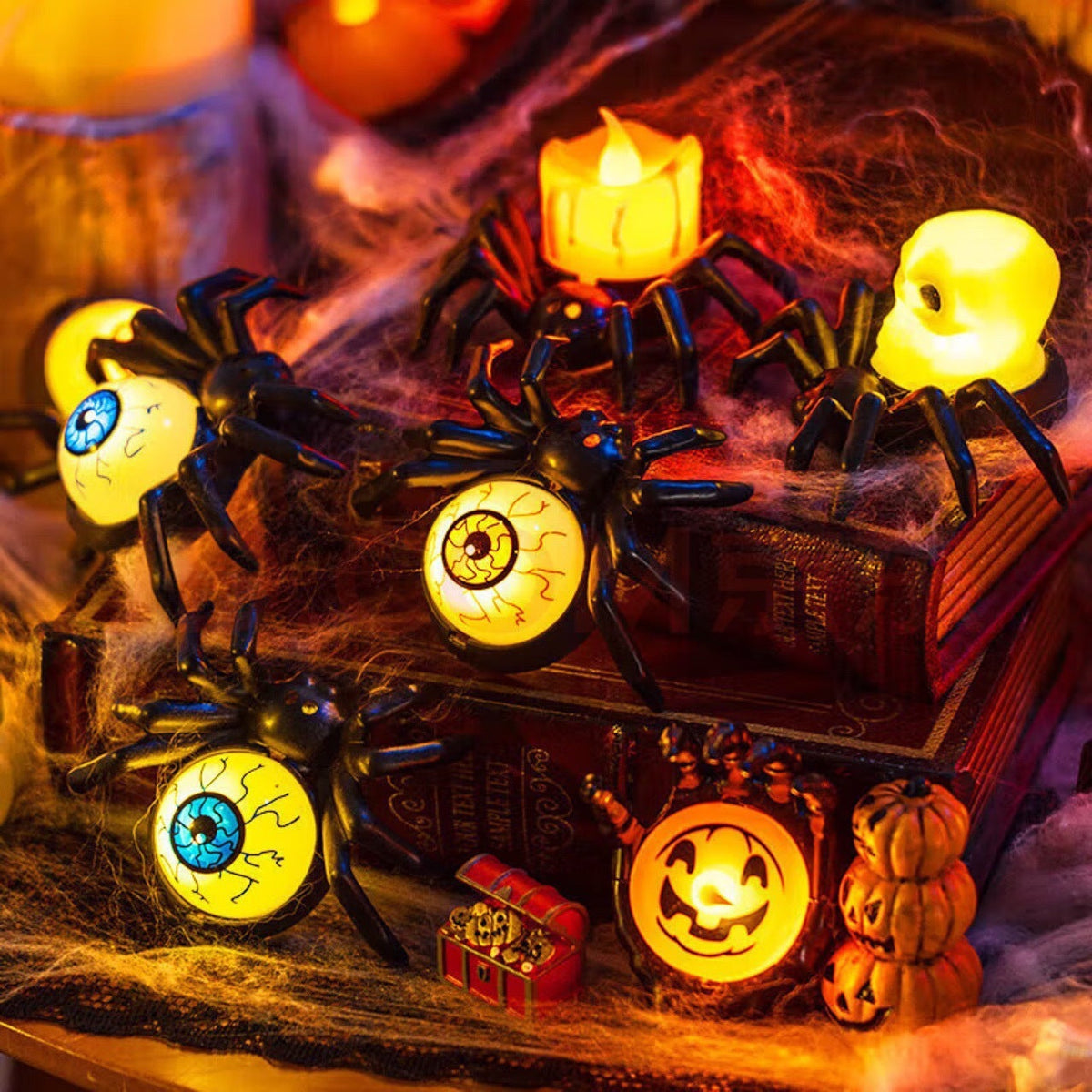 Halloween Table Ornaments – Pumpkin, Skull & Eyeball