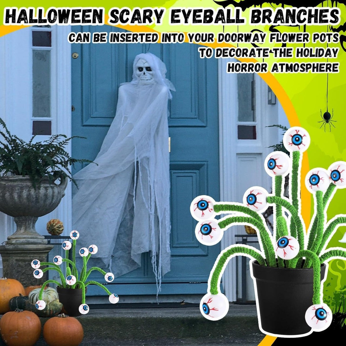 Halloween Eyeball Twig Stems – Set of 20