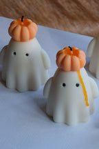 Ghost Soy Wax Candle with Pumpkin Hat
