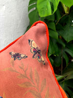 Golden Pool Koi Cushion – Vegan Suede Watercolour