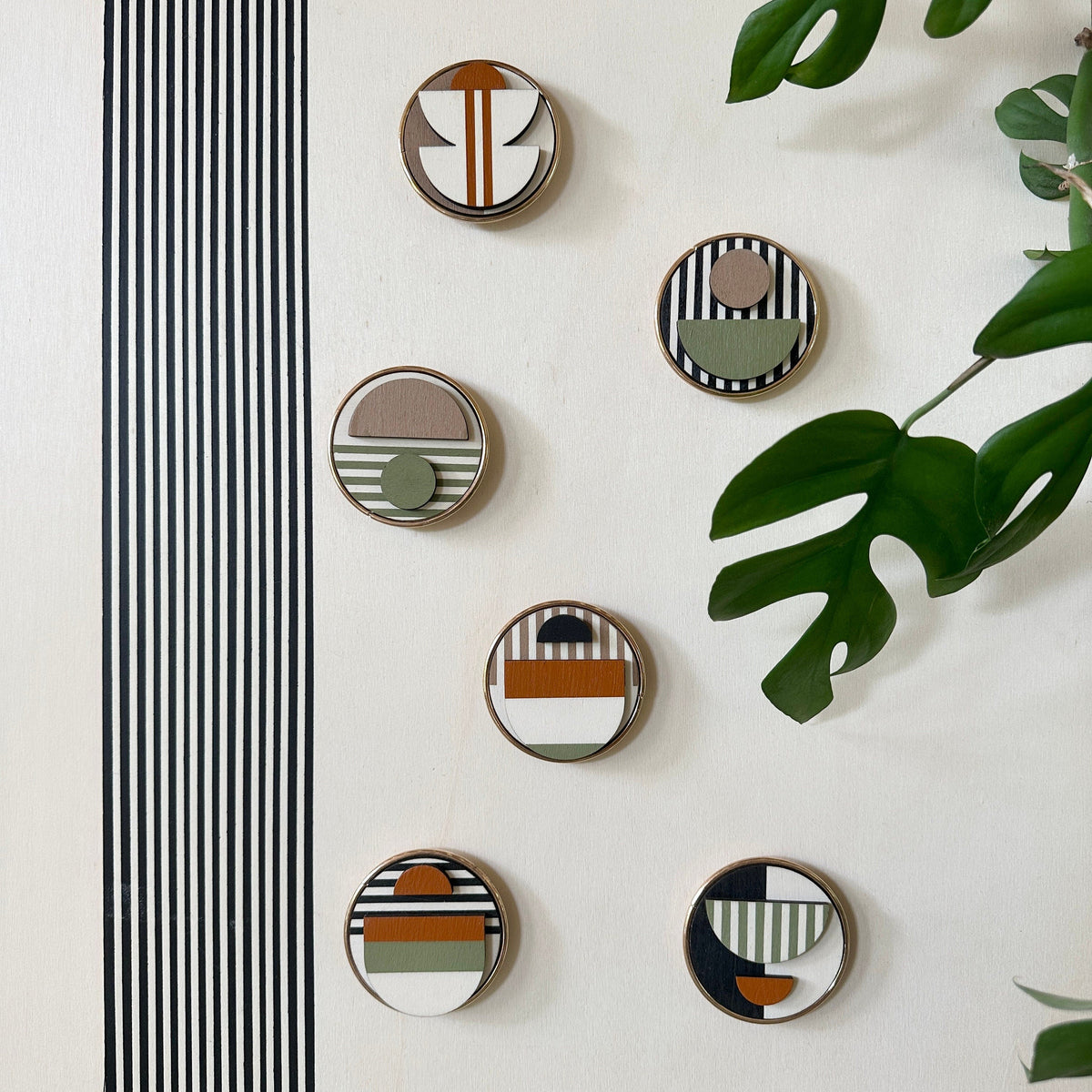 Geometric Fridge Magnets - Pastel colours - Set of 6