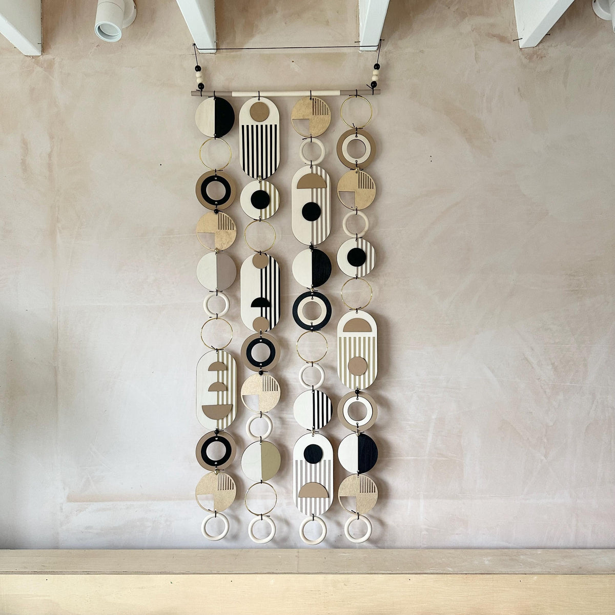 Handmade Modern Monochrome Wooden Wall Art - Tapestry